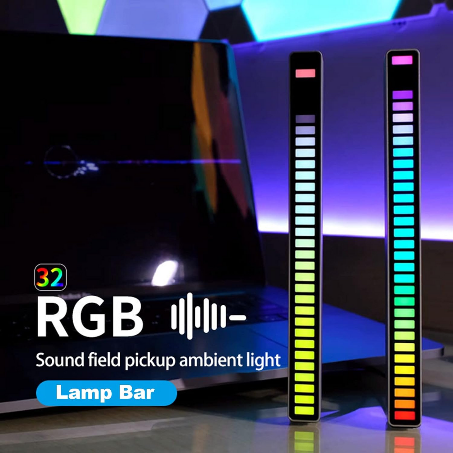 RGB Sound Control LED Light Bar – Music Reactive, USB Powered, 32 LEDs