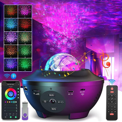 WiFi Smart Galaxy Projector with Bluetooth Speaker & Remote – Starry Night Light