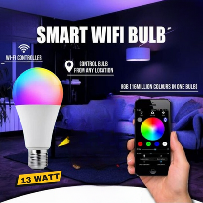 WiFi Smart LED Bulb – RGB Color Changing, App & Voice Control