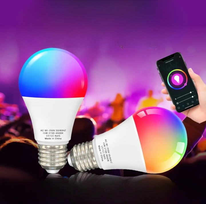 WiFi Smart LED Bulb – RGB Color Changing, App & Voice Control