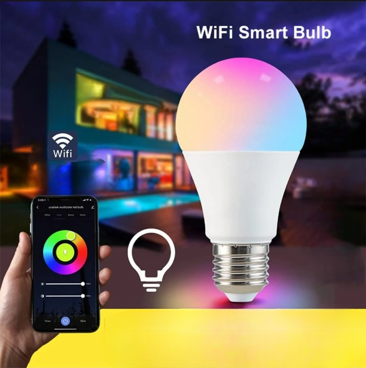 WiFi Smart LED Bulb – RGB Color Changing, App & Voice Control