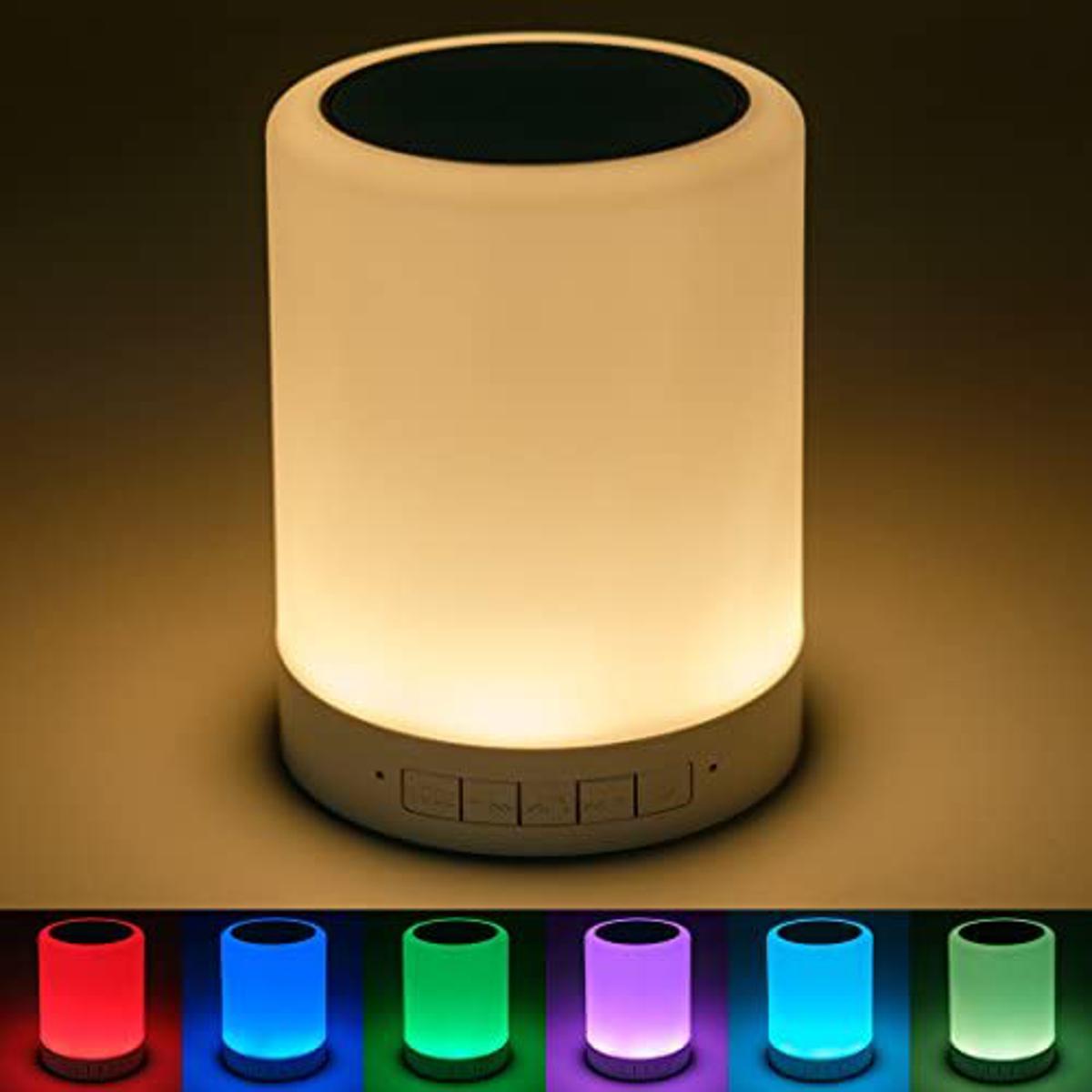 Sixonic Portable Rechargeable Bluetooth Speaker with Touch Lamp